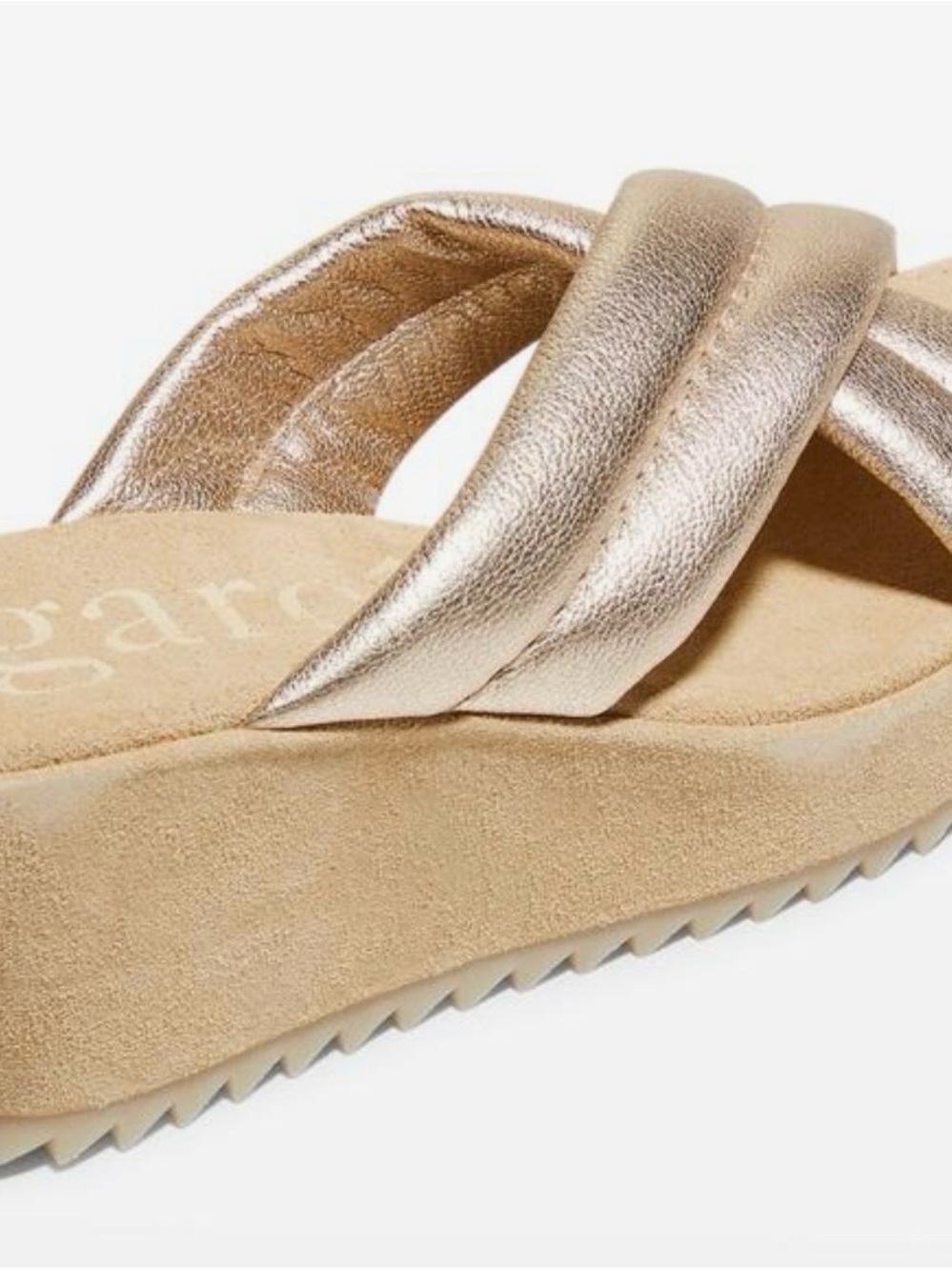Pedro Garcia Metallic Rose-Gold Platform Slide Sandal